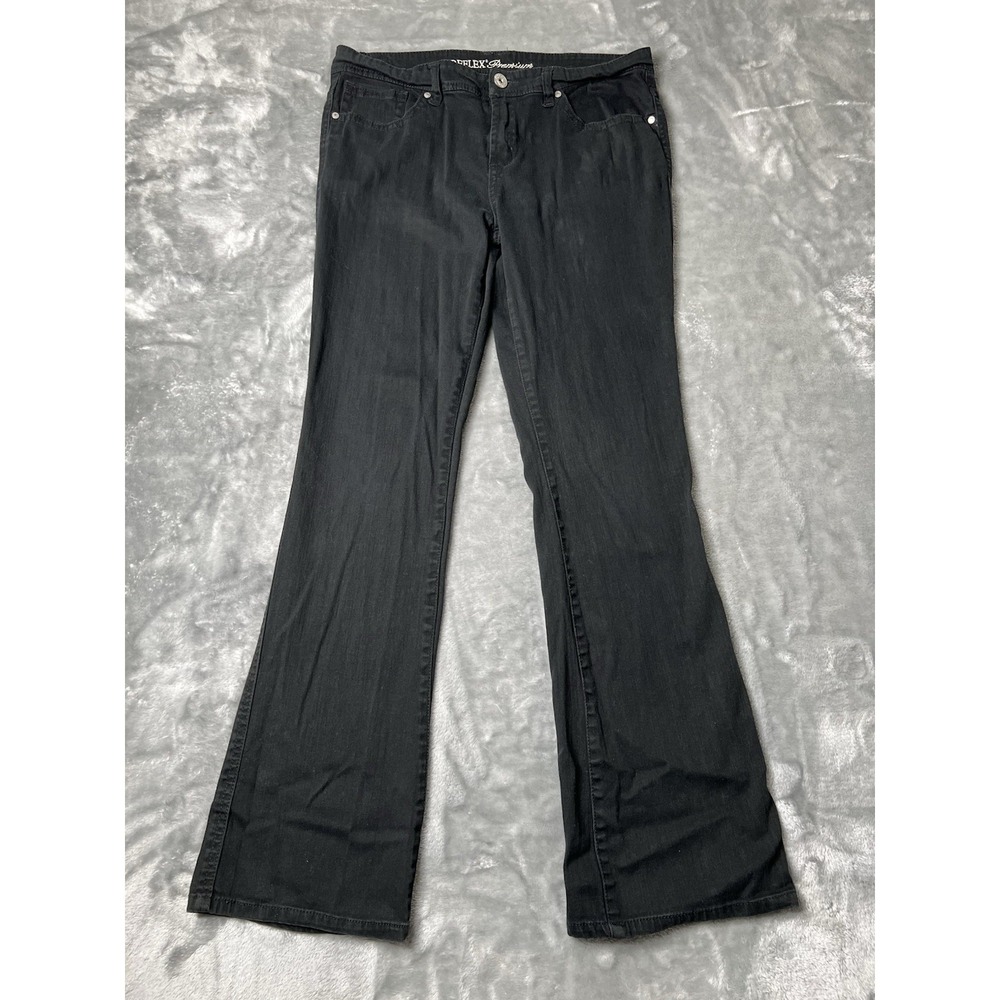 Reflex Premium Jeans Women Size 1XL Fits‎ Black Denim Y2K Bootcut Stretch